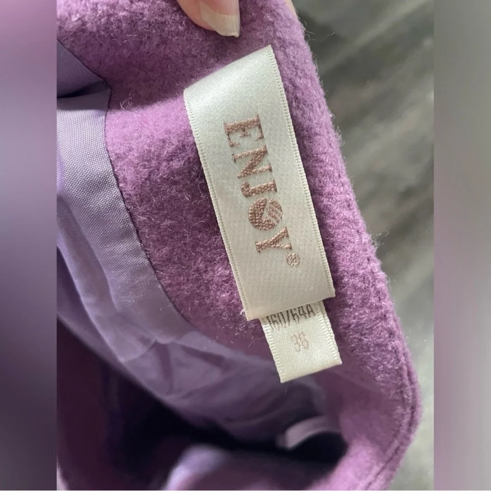 Vintage Wool Fluted Tulip Skirt Pockets Lavender Purple size Small - Picture 2 of 6